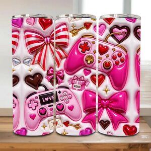 Pink Gamer 20oz Tumbler, Gamer Gift, Girls Gift, Girls Cup